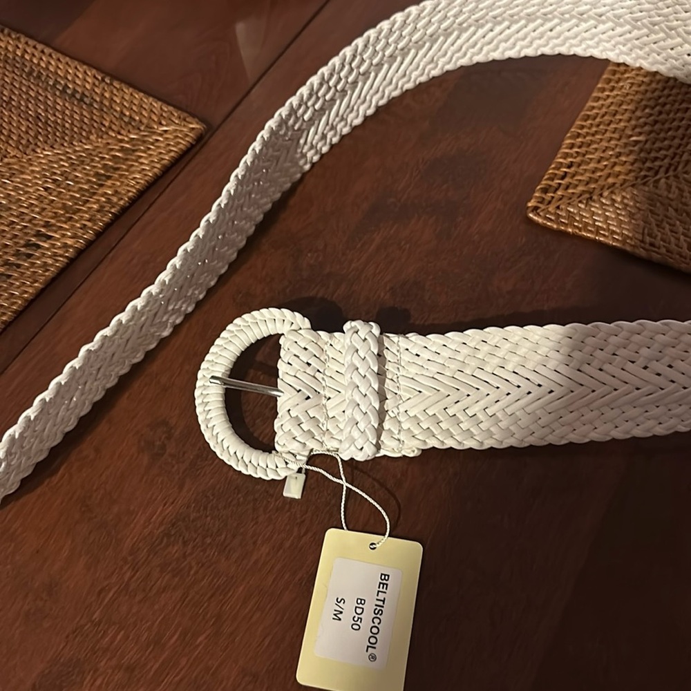 White 2 inch wide belt